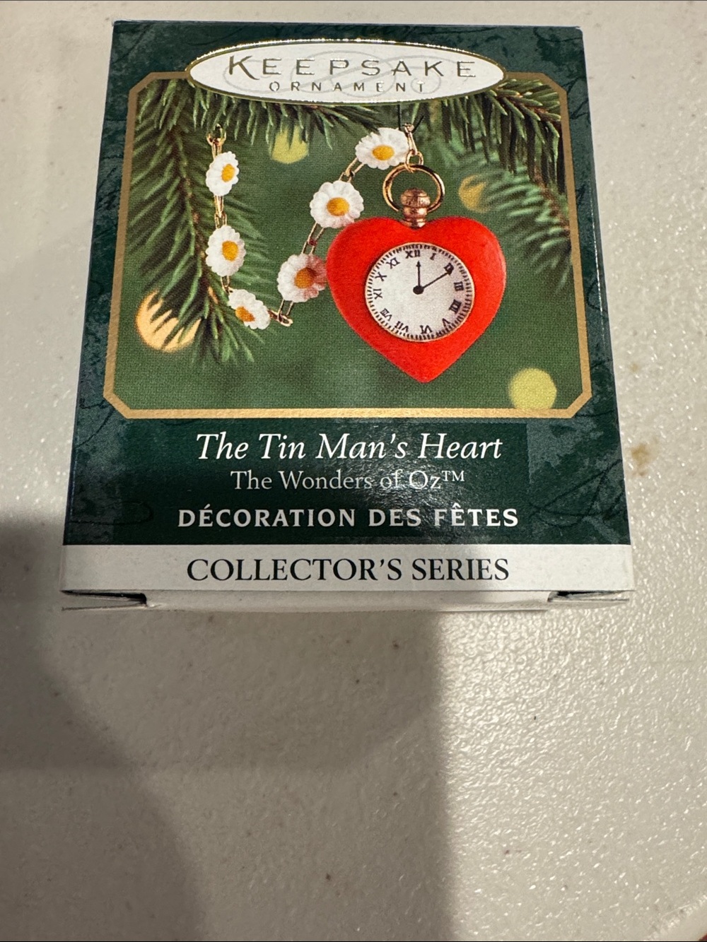 Hallmark Wizard of Oz Minuature "The Tin Man's Heart" Red Heart Clock Ornament